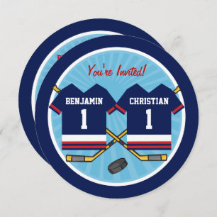 Invitation Jeu de hockey sur glace Jersey 1er Birthday Party