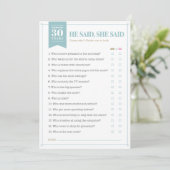 Invitation Jeu de Il a dit, Elle a dit (personnalisable) (Debout devant)