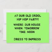 Invitation Jeu de jam. DJ (Dos)