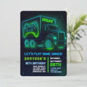 Invitation JEU DE JEUX VIDÉO CAMION JEU Anniversaire Fête Inv (Debout devant)