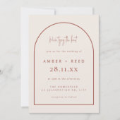 Invitation Jeu de jonction Arch moderne Mariage Script en ter (Devant)