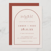 Invitation Jeu de jonction Arch moderne Mariage Script en ter (Devant / Derrière)