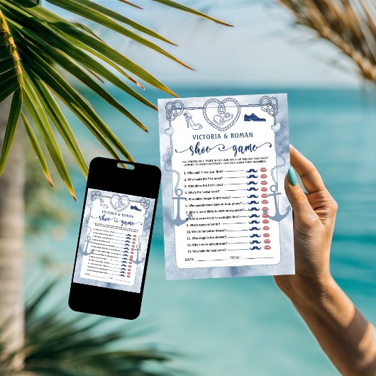 Invitation Jeu de la chaussure pour une fête de mariage sur l