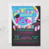 Invitation Jeu de la poule de la maternelle - Fille Blk (Devant)