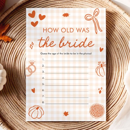 Invitation Jeu de l'âge de la mariée Orange Fall