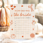Invitation Jeu de l'âge de la mariée Orange Fall
