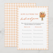 Invitation Jeu de l'âge des mariés à la fête nuptiale d'autom (Devant / Derrière)
