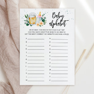 Invitation Jeu de l'alphabet bébé ABC Baby Brewing Card Rose