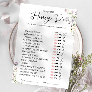 Invitation Jeu de Liste de Choses à Faire pour la Mariée