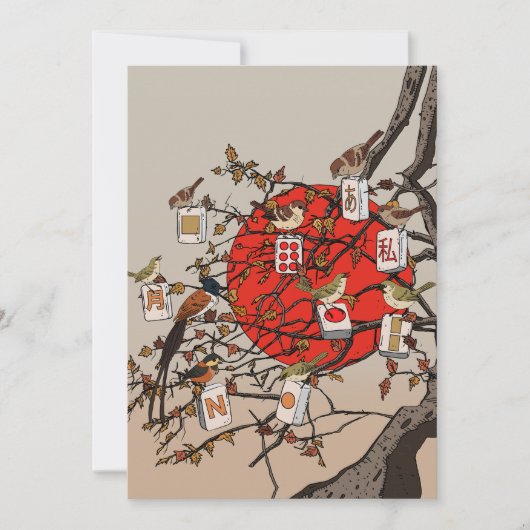 Invitation Jeu de Mahjong Birds (Devant)