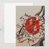 Invitation Jeu de Mahjong Birds (Devant / Derrière)