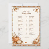 Invitation Jeu de mariage automnal modifiable 'Would She Rath (Devant)