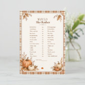 Invitation Jeu de mariage automnal modifiable 'Would She Rath (Debout devant)