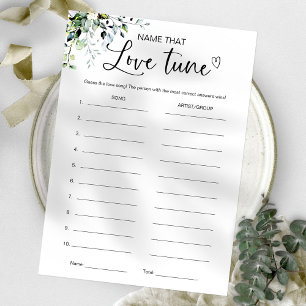 Invitation Jeu de mariage "Devine cette chanson"