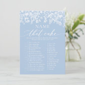 Invitation Jeu de mariage Dusty Blue Name That Cake (Debout devant)