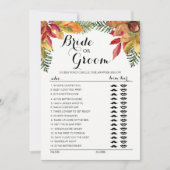 Invitation Jeu de mariage éditable Feuillage d'automne (Devant)