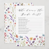 Invitation Jeu de mariage floral de printemps et d'été (Devant / Derrière)