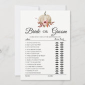 Invitation Jeu de mariage Floral pumpkin Bride or Groom (Devant)