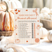 Invitation Jeu de mariage Orange Fall He Said She Said Bride
