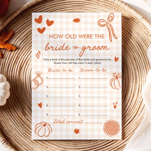 Invitation Jeu de mariage Orange Fall Quel âge avaient les ma