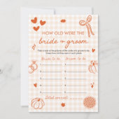 Invitation Jeu de mariage Orange Fall Quel âge avaient les ma (Devant)