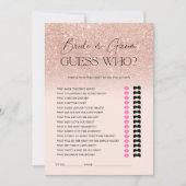 Invitation Jeu de mariage rose gold ombré rose guess (Devant)