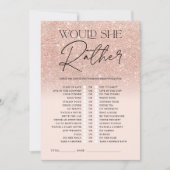 Invitation Jeu de mariage rose gold pailleté ombré rose plutô (Devant)