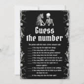 Invitation Jeu de mariage squelette d'Halloween devinez le no (Devant)