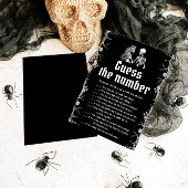 Invitation Jeu de mariage squelette d'Halloween devinez le no