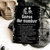 Invitation Jeu de mariage squelette d'Halloween devinez le no