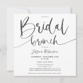 Invitation Jeu de mariée moderne gris rose vif brunch tendanc (Devant)