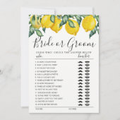 Invitation Jeu de mariée ou de salle de jeu entièrement Lemon (Devant)