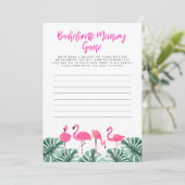 Invitation Jeu de mémoire EVJF Flamingo Tropical OAKLEY (Debout devant)