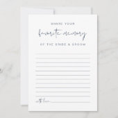 Invitation Jeu de mémoire favori CAITLIN bleu marine moderne (Devant)