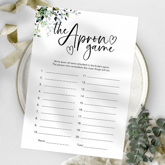 Invitation Jeu de mémoire Fête des mariées Apron