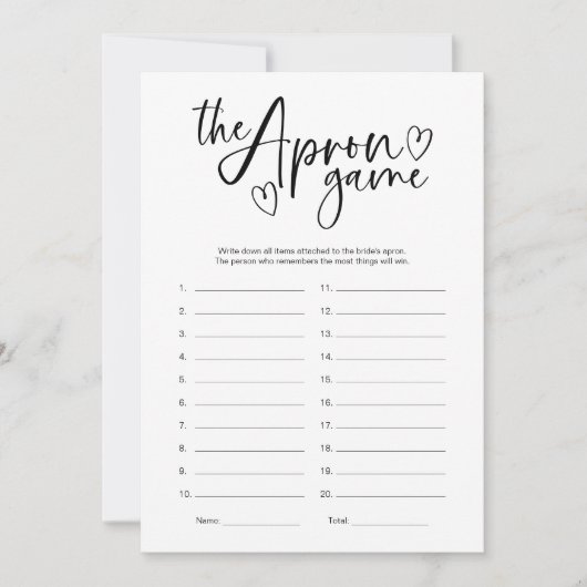 Invitation Jeu de mémoire Fête des mariées Apron (Devant)