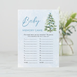 Invitation Jeu de mémoire pour Baby Shower de Noël avec des r