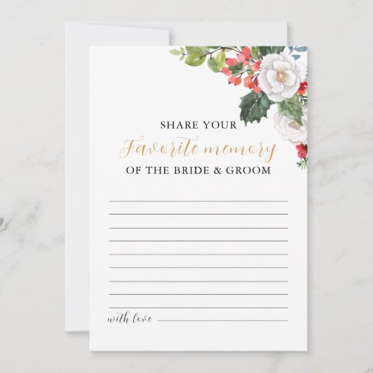 Invitation Jeu de mémoire préférée Noël hiver (Devant)