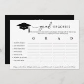 Invitation Jeu de mots de graduation (Devant / Derrière)