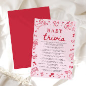 Invitation Jeu de mots mêlés bébé Saint-Valentin dessinés à l