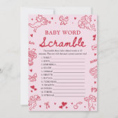 Invitation Jeu de mots mêlés bébé Saint-Valentin dessinés à l (Devant)