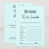 Invitation Jeu de mots mêlés de mariage cyan clair (Devant / Derrière)