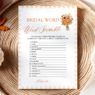 Invitation Jeu de mots mêlés de mariage d'automne pour la dou