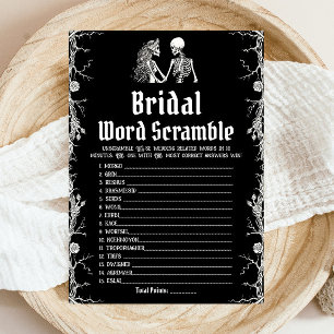 Invitation Jeu de mots mêlés de mariage squelette Halloween n
