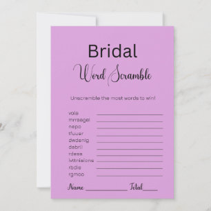 Invitation Jeu de mots mêlés mariage prune pourviolet