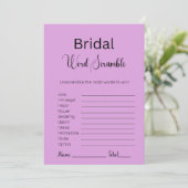 Invitation Jeu de mots mêlés mariage prune pourviolet (Debout devant)