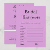 Invitation Jeu de mots mêlés mariage prune pourviolet (Devant / Derrière)