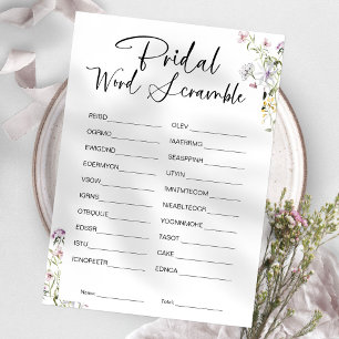 Invitation Jeu de mots mêlés pour enterrement de vie de jeune