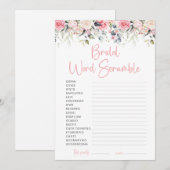 Invitation Jeu de mots mêlés pour une réception de mariage fl (Devant / Derrière)