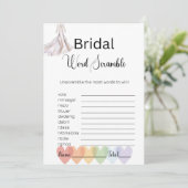 Invitation Jeu de mots mêlés Robe de Mariée Blanc (Debout devant)